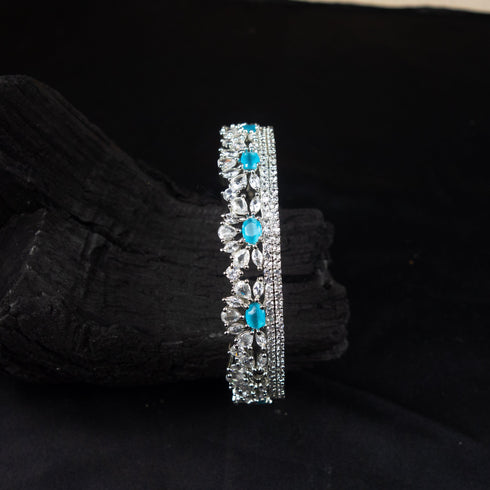 American Diamond Silver Bangles - D89-2